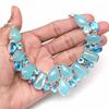 Necklace Blue Chalcedony SwiBlue Gemstone Birthday Gift Jewelry 18-20''