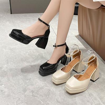 Obcasy Damskie Trendy Grube Obcasy Kwadratowe Noski Platforma Buty Retro Mary Jane Sandały Damskie Studentki Japońskie Mundurki Sukienkowe