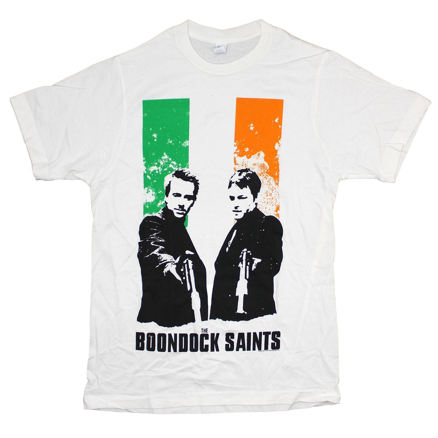 Men s Boondock Saints Irish Flag Slim Fit Tee Slim Fit T-shirt Small White S