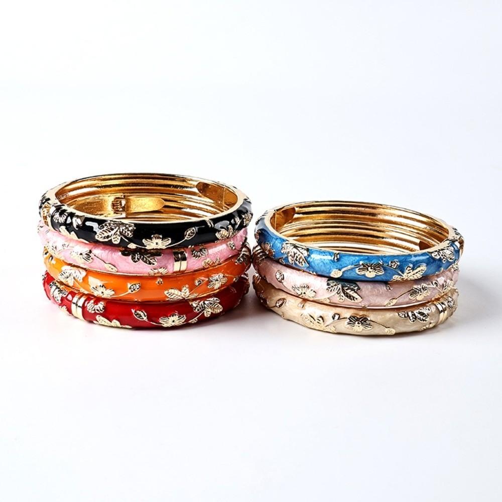 Elegant Colorful Vintage Cloisonne Bangle Enamel Traditional Flower Bangle Ethnic Chinese Women's Hand Bracelet Girls
