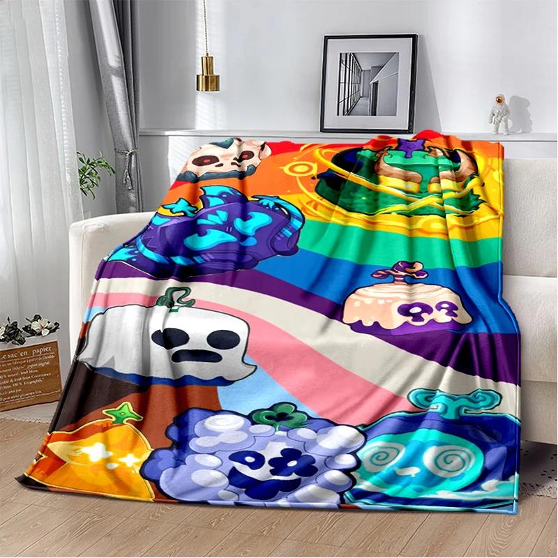 2025 New Style B-Blox Fruit Cartoon Flannel Blanket,Soft Throw Blanket for Home Bedroom Bed Sofa Travel Cover Kid Gift