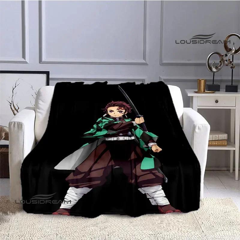 Demon Slayer Cartoon Deka s potiskem Dětské Teplé deky Flanel Měkká a pohodlná podšívka do postele Dárek k narozeninám