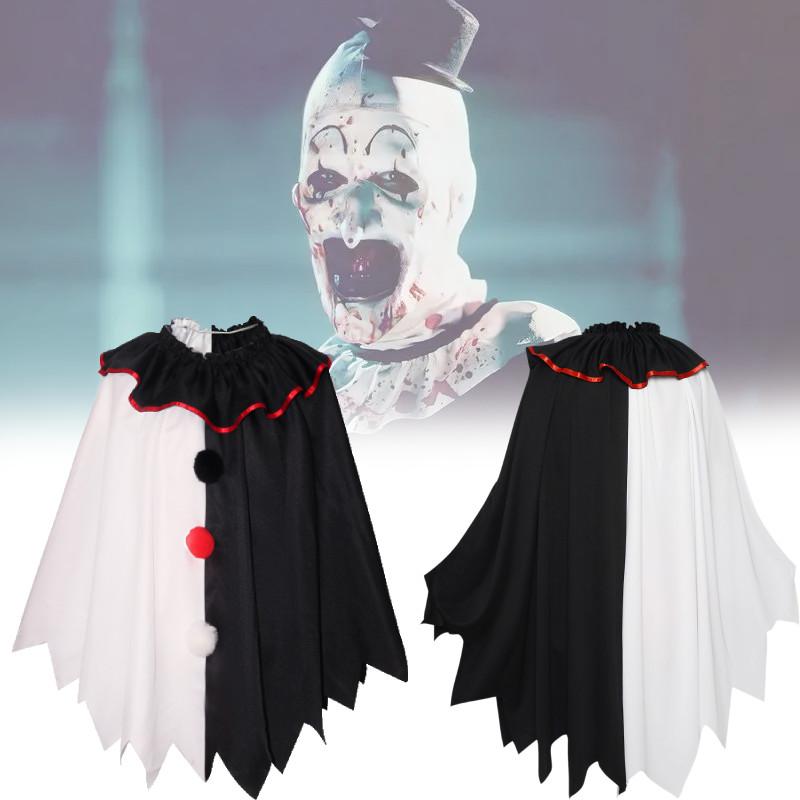 Versatile Scary Clown Cosplay Costume With Elegant Black And White Cloak For All Gender Adults