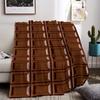 Chocolate Pattern Flannel Blanket - Warm and Cozy - Perfect for Bed, Home, Camping, Sofa, Travel, Halloween and Christmas