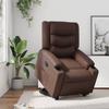 Recliner Chair with Lift Assistance Electric Brown Faux Leather