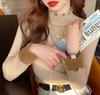 Women's Fleece-Lined Slim-Fit Pullover Sweater: Half-High Collar, Autumn/Winter Base Layer, Hot Item