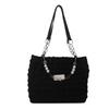 Korean Style Plaid Handbag Beaded Bubble Cloud Bag Fashion Pleated Tote Bag  Girls