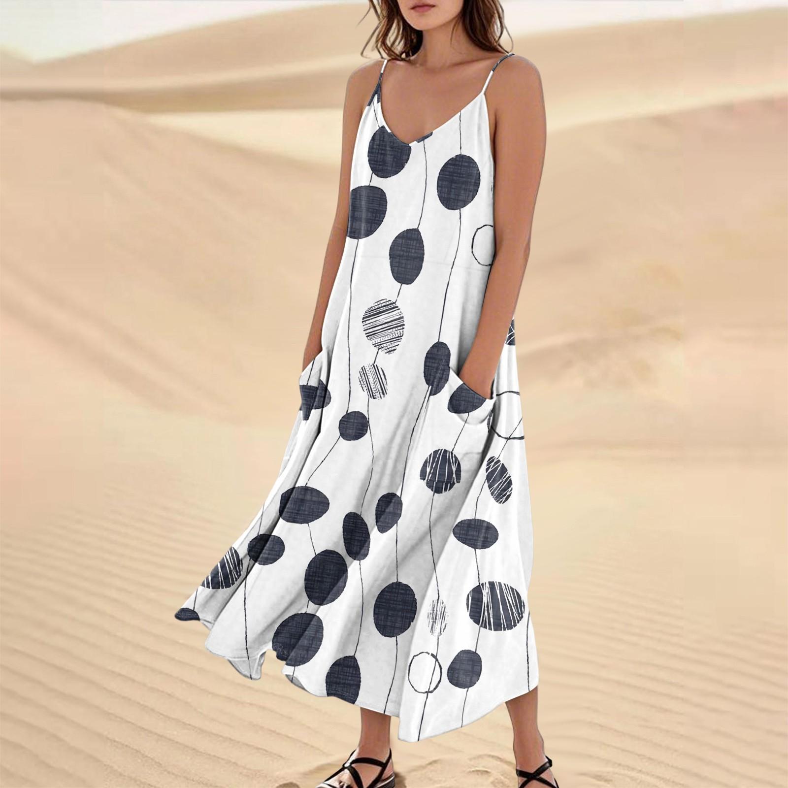 

Жіночі літні повсякденні вільні довгі пляжні сукні для відпустки M