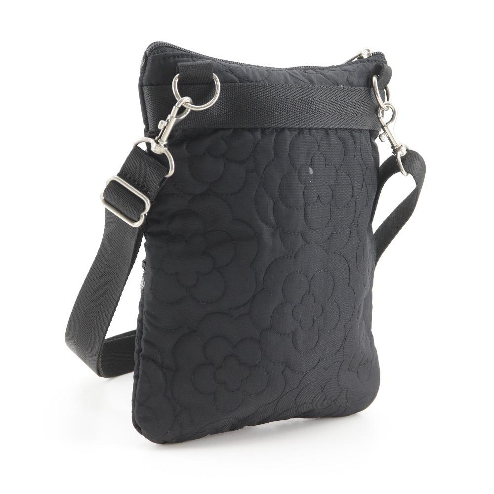 LeSportsac Pochette Shoulder Bag Flower stitch black Nylon flour Women Used