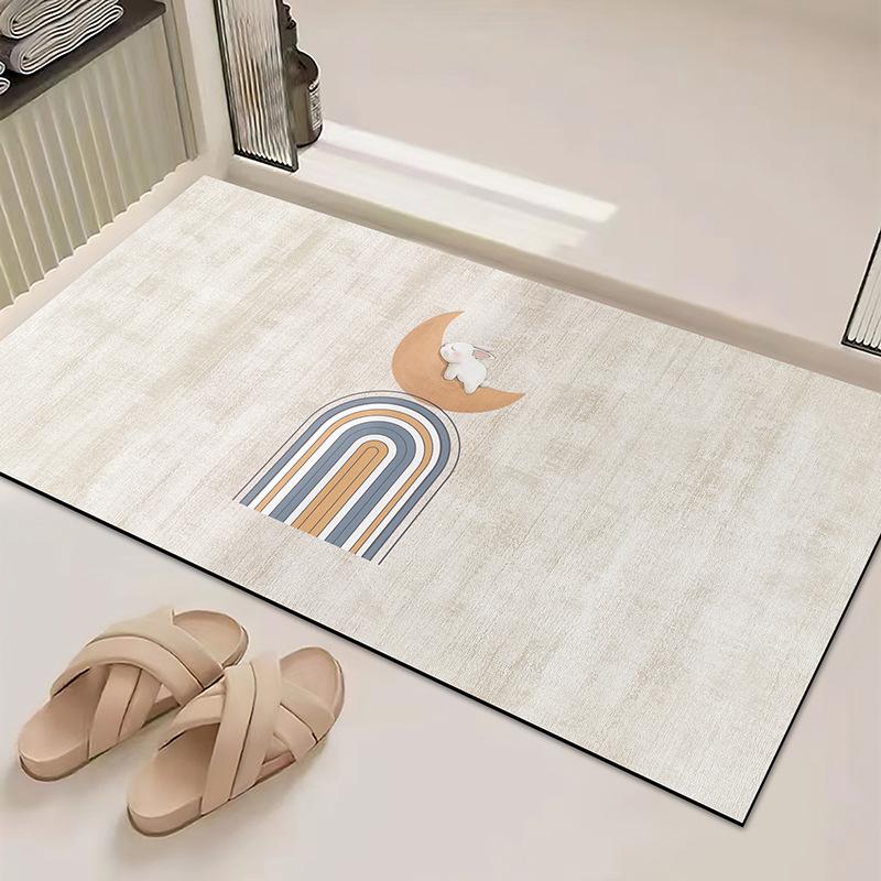 Toilet Floor Mat Entrance Quick Drying Foot Mat Absorbent Anti Slip Mat Bathroom Floor Mat