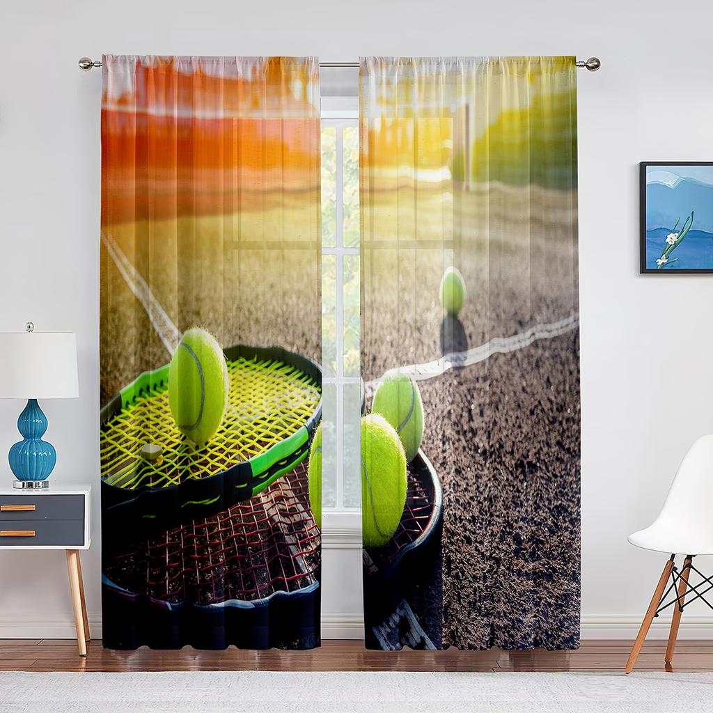 Tennis Gioco Sportivo All'Aperto Tenda Semitrasparente per Soggiorno Voile per Tende a Rullo Finestra Camera da Letto Drappeggio Cucina Tende in Tulle