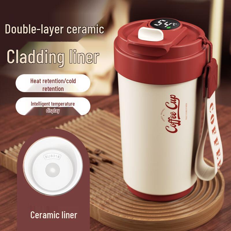 MRSIKEY Smart Ceramic Lined Insulated Mug