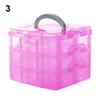 Plastic 3 Tiers Portable Detachable Storage Box Transparent Container Organizer