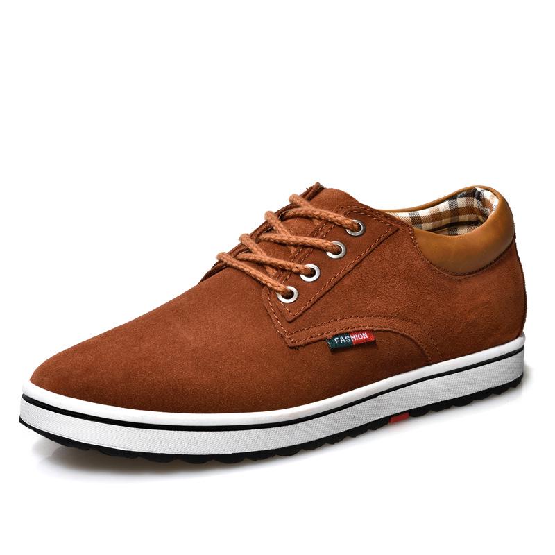 

Autumn Genuine Leather Men s Height Increasing Shoes - 8cm/6cm, Wear-Resistant, Anti-Slip, Matte Finish, Size 37. 41 світло-коричневого кольору