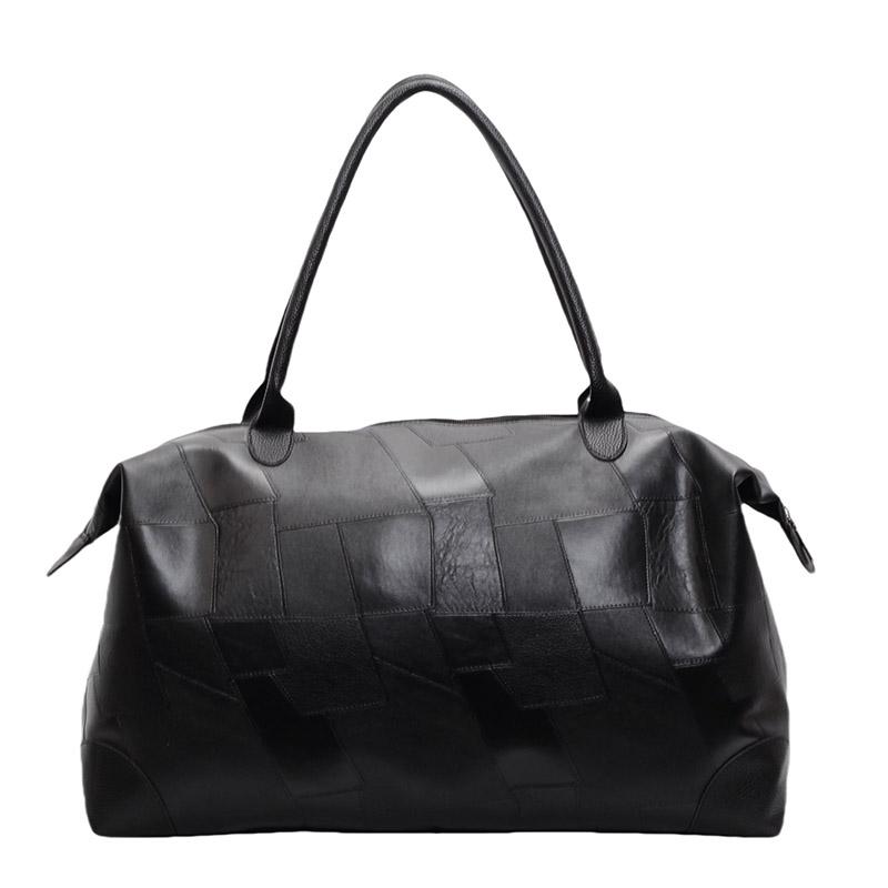 

Дорожная сумка большой вместимости, сумка для багажа, спортивная сумка для фитнеса, женская мягкая кожаная сумка-тоут чёрный