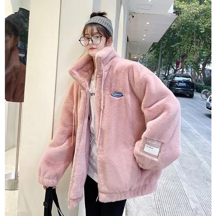 Autumn and winter new imitation rabbit fur jacket light casual fashion thickened warm plush coat