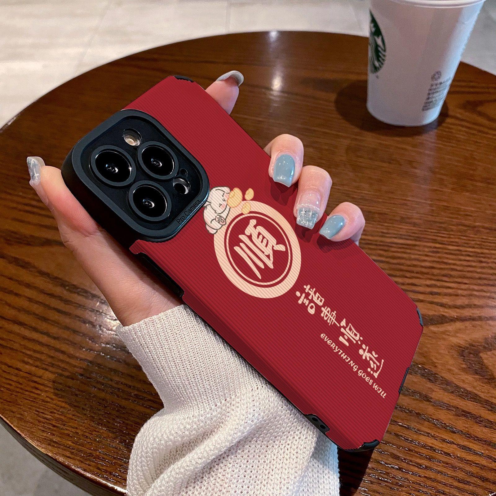 

Красный праздничный чехол для телефона Apple 16 15promax/14/13 мультяшный 12 анти-падение 11 силикон iPhone 11 Pro Max