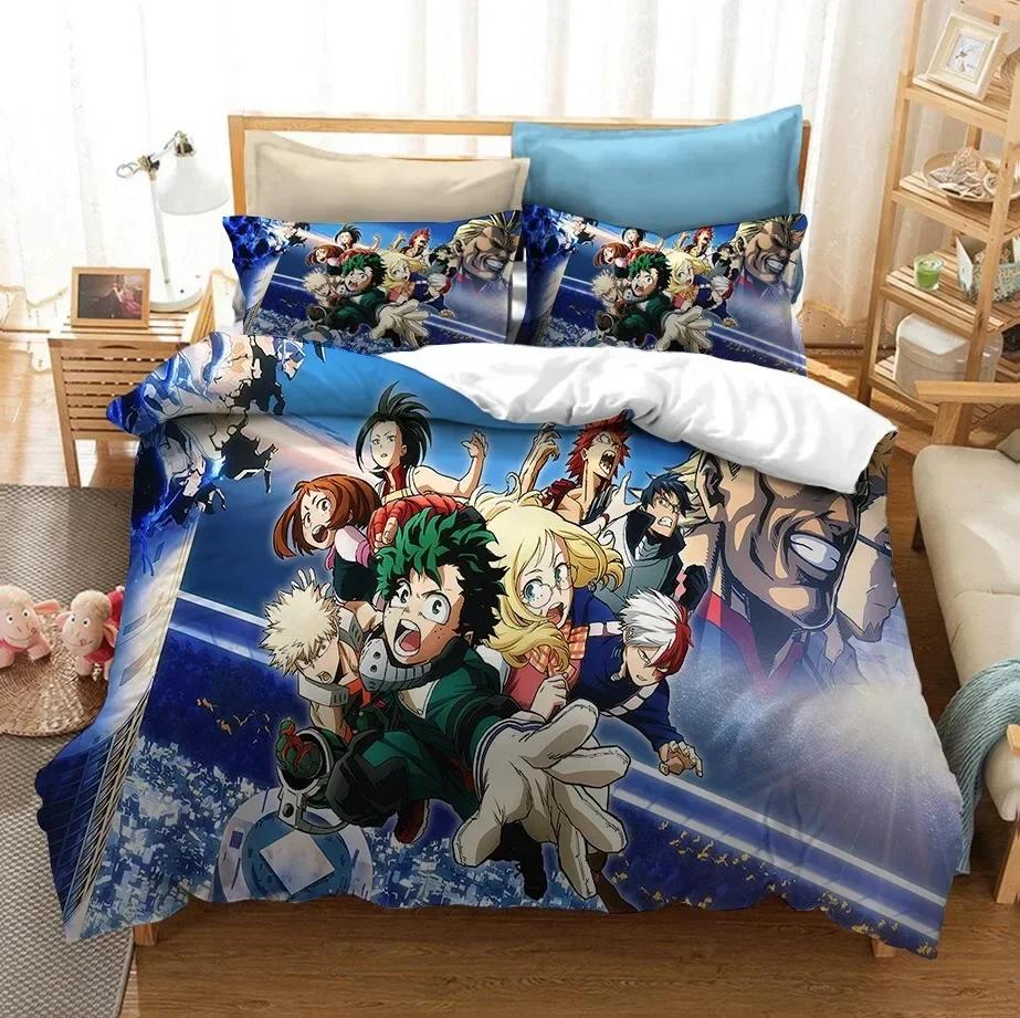 My H-Hero A-Academia 3D Printed Bedding Set Japan Anime Duvet Covers With Pillowcases Bedclothes Bed Linen For Friends