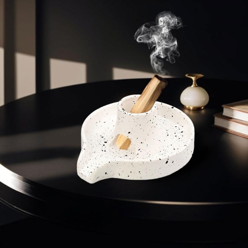 Stick Incenses Holder with Ashes Catcher Tray for Relaxation Ceramics Bowl for Meditation, Yoga, Home Incenses Stand