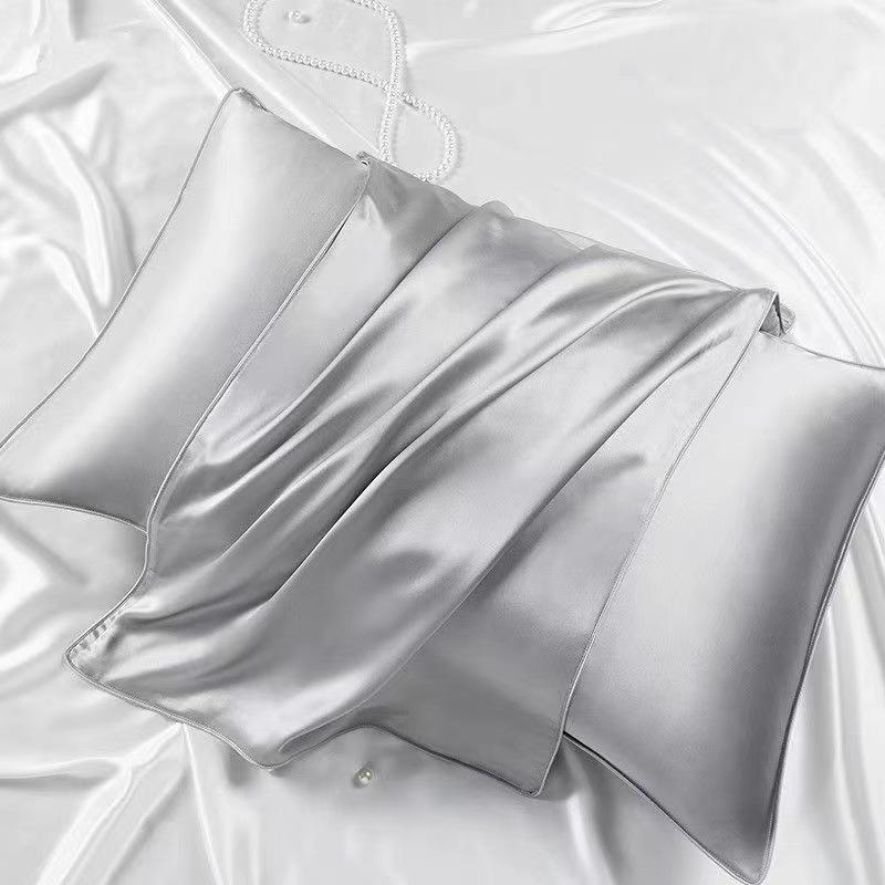 

Однотонная двусторонняя наволочка из тутового шелка - Мягкая и прохладная 48x74cm, Set of 2