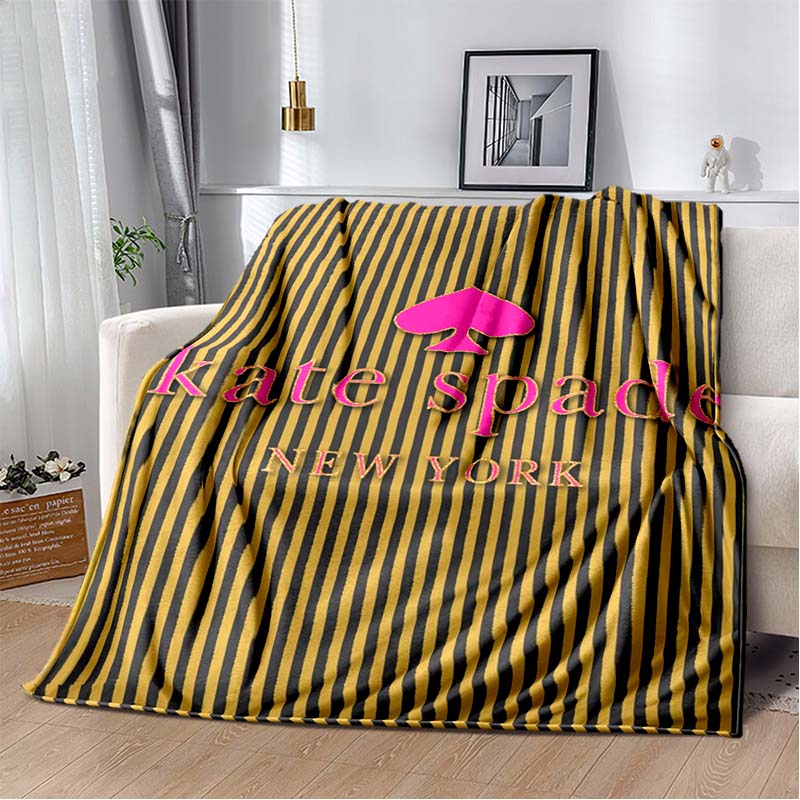 2026 New Fashion K-Kate-Spade Printed Blanket Sofa Bed Bedroom Living Room Portable Warm Extra Large Picnic Soft Blanket Stay