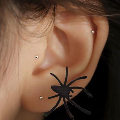 Hiphop Stud Earrings Metal Spider Ear Stud Earrings Piercing Spider Earrings  Cosplay