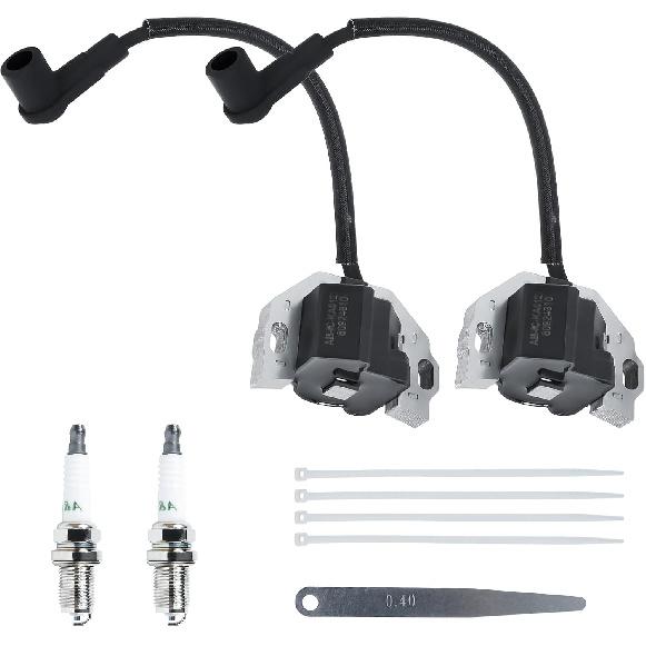 21171-0743 Комплект катушки зажигания и свечей зажигания для Kawasaki FR651V FR691V FX751V FX801V FX850V FR600V, Совместим с двигателем John Deere 2