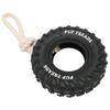 Dog Tire Chewing Toy Bite Resistant Treat Dispensing Rubber Aggressive Dog Tug Toy with Rope for Medium Large Dogs