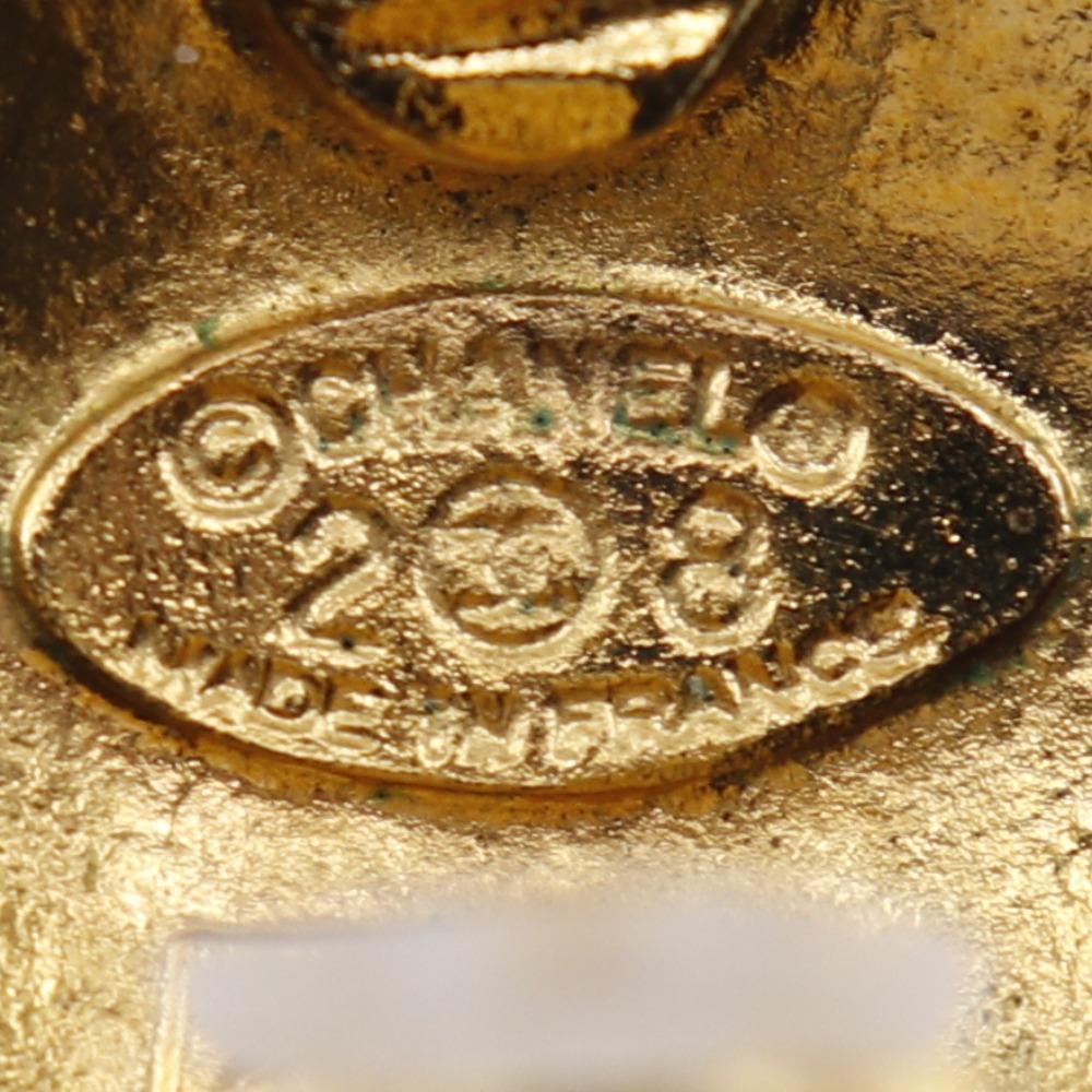 CHANEL COCO Mark Earring vintage Plated Gold 16.0g Women Used