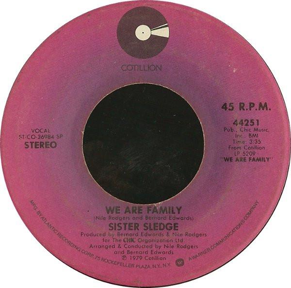 

7inch Record SISTER SLEDGE - We Are Family 44251 Cotillion 1979 US Soul/Funk Used