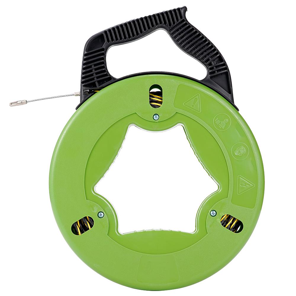 4.5mm Cable Puller 30/40/50M Fiberglass Fish Tape Reel Puller Conduit Ducting Rodder Green Electrical Wall Wire Fast Wire Puller