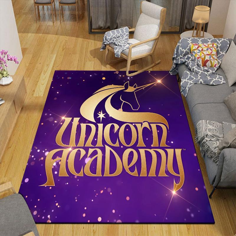 Unicorn Academy Home Sofa Decoration for Living Room & Bedroom, Non‑Slip Play Flannel Floor Mat for Game Room