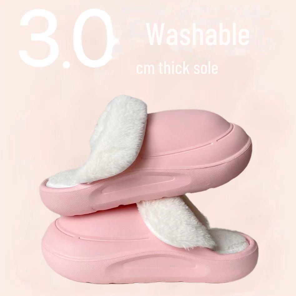 Unisex Winter Cotton Slippers: Detachable, Washable, Non-Slip, Fashionable & Warm - Perfect for Home & Casual Outings.