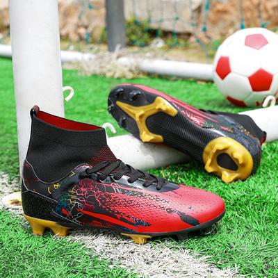 Fashion 2024 Hot Black Red Men's Football Boots Professional Sock Fast Soccer Sneakers Men Outdoor Non-slip Football Training Shoes Man