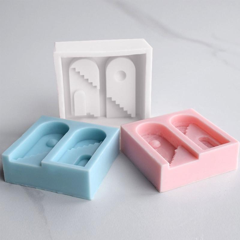 Geometric Soap Molds Scented Candle Mold Arch Ladder Shape Silicone Craft Moulds Silicone Material for Hand-Making Lover