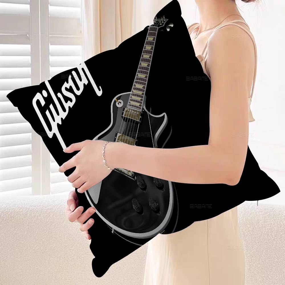 

Чехол для подушки с логотипом гитары Gibson Наволочка Обивка Диван Плед Декор для дома Чехол для подушки 12x12Inch