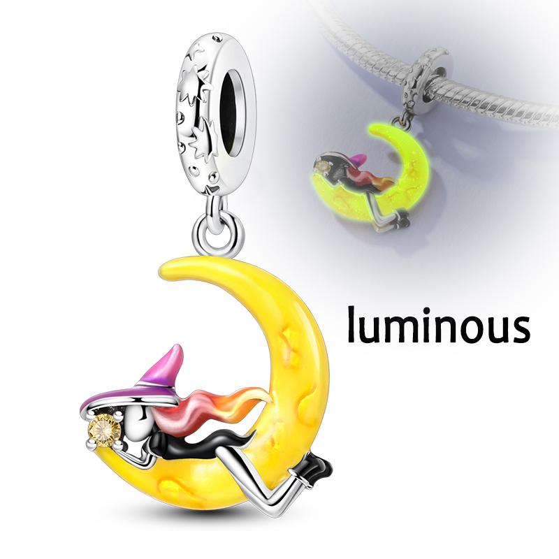 Nowe Koraliki Charms Platerowane Miedzią Pasują Bransoletka Dla Kobiety Biżuteria DIY Kwiat Lotosu Księżyc Pizza Oryginalne Zawieszki