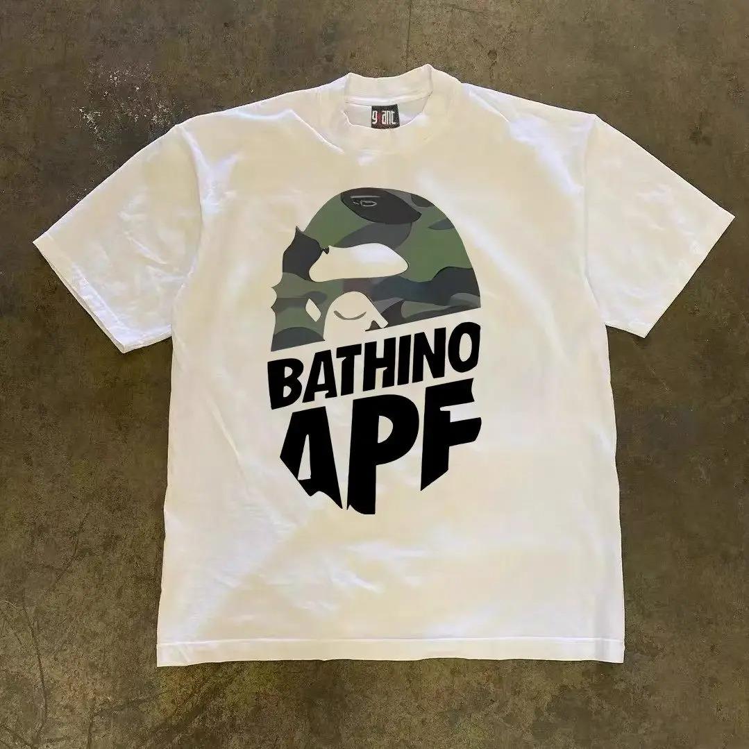 

Летняя новинка 2026 года в американском стиле, хлопковая футболка с коротким рукавом, оверсайз, Y2k - Мужская и женская версия, свободный топ 4XL