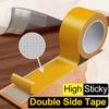 1Roll Double Sided Tape High Viscosity Grid Fiber Transparent Double Sided Tape Sticky Waterproof Adhesive Fiber Mesh Tapes