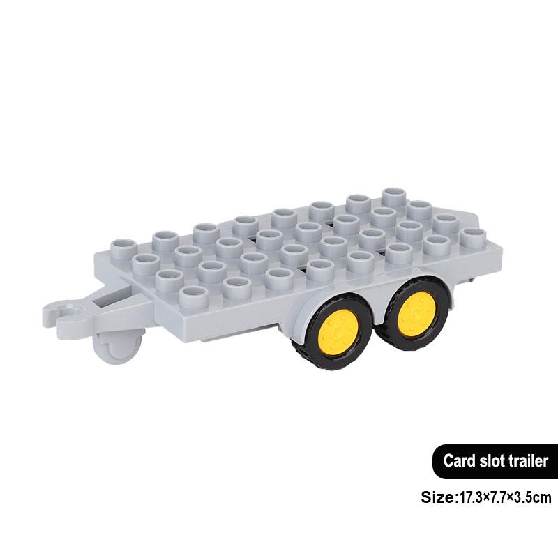 Trailer Car Motorcycle Boat Big Building Blocks Collocation Vehicle Accessory Kid DIY Toys Compatible With Duploed Set Gift