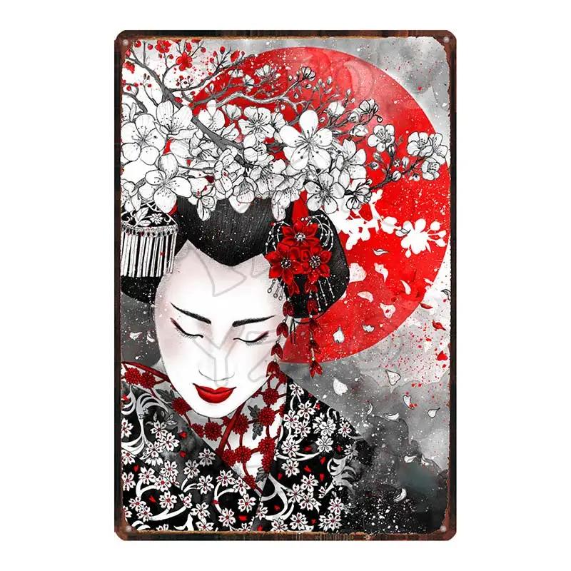 YZFQ Japanese Art Plaque Metal Vintage Tin Sign For Travel Souvenir Wall Bar Art Restaurant Home Decor 30X20CM DU-6524A