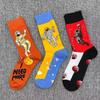 Happy Socks Men's Colorful Cartoon Astronaut Planet Floral Mid-Calf Socks, Large Size - Trendy Swedish Brand.