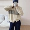 Autumn and Winter New Retro Zipper Loose Knitted Cardigan Top Lazy Style Casual Sweater Jacket Women