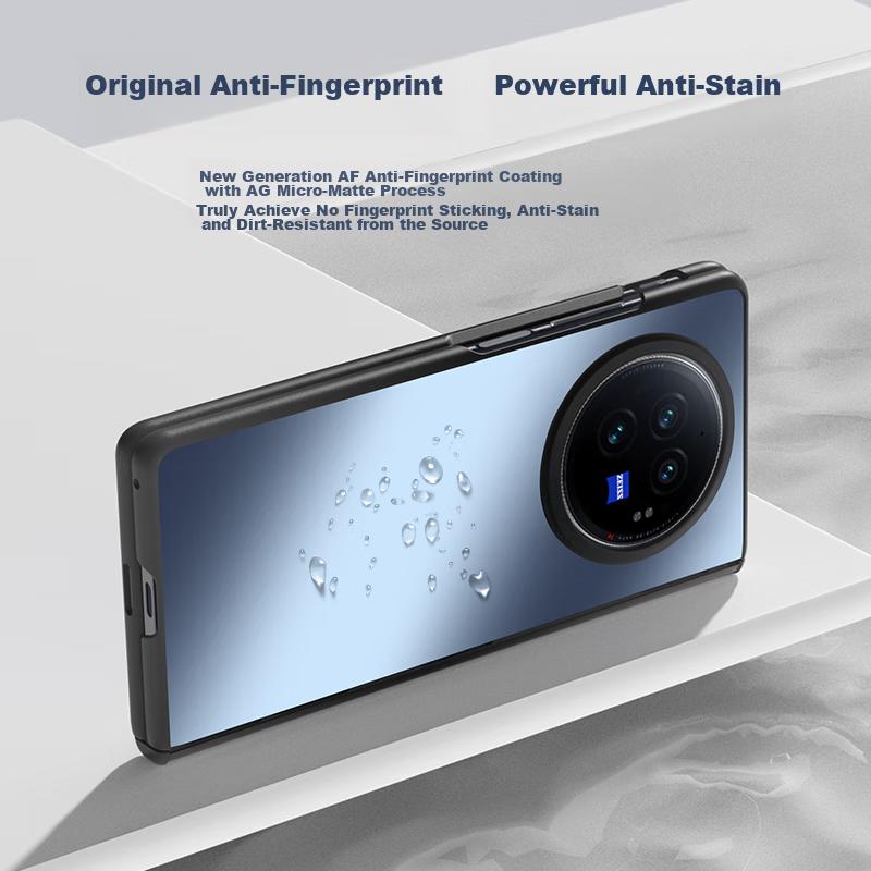 HotFire Phone Case for Vivo X Fold3, Vivo X Fold3 Protective Cover, Frosted Full Coverage Ultra-Thin Shockproof Anti-Fingerprint Case - Graphite Black