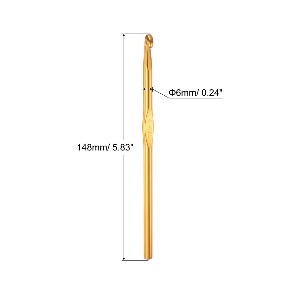 6pcs Aluminum Crochet Hook 2mm-10mm Knitting Needles for DIY Craft Yarn