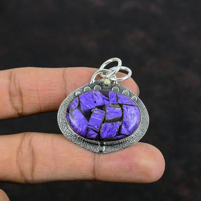 Kupfer Charoit Anhänger 925 Sterling Silber Anhänger Handgefertigter Anhänger Edelsteinanhänger von höchster Qualität Schöner Silberschmuck Geschenke für Mutter