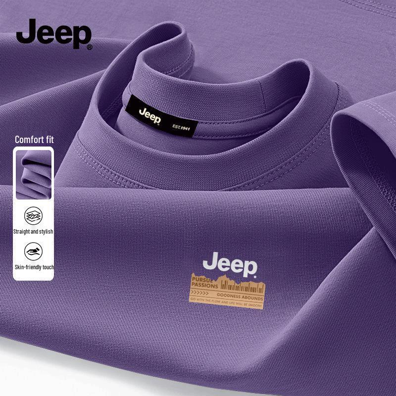 Jeep Heren T-shirt met korte mouwen van puur katoen S
