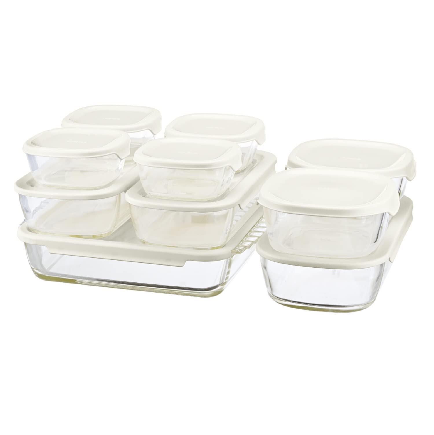 

HARIO Stacking Heat Resistant Glass Set of 10 Container/Square HKOZ-1002-OW