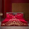 High-End Long-Staple Cotton Wedding 4Pcs Set Chinese Wedding Wedding Kit Big Red Embroidery Pure Cotton Wedding Bedding
