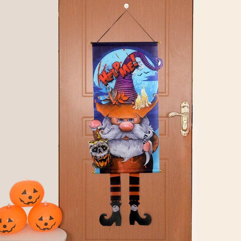 Long Legged Halloween Porch Door Banner Trick or Treat Dwarf Pumpkin Pendant  Halloween